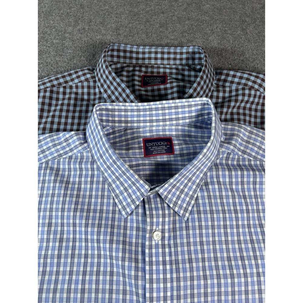 Untuckit Button Up Shirt Lot of 2‎ Mens XXXL 3XL Multicolor Long Sleeve